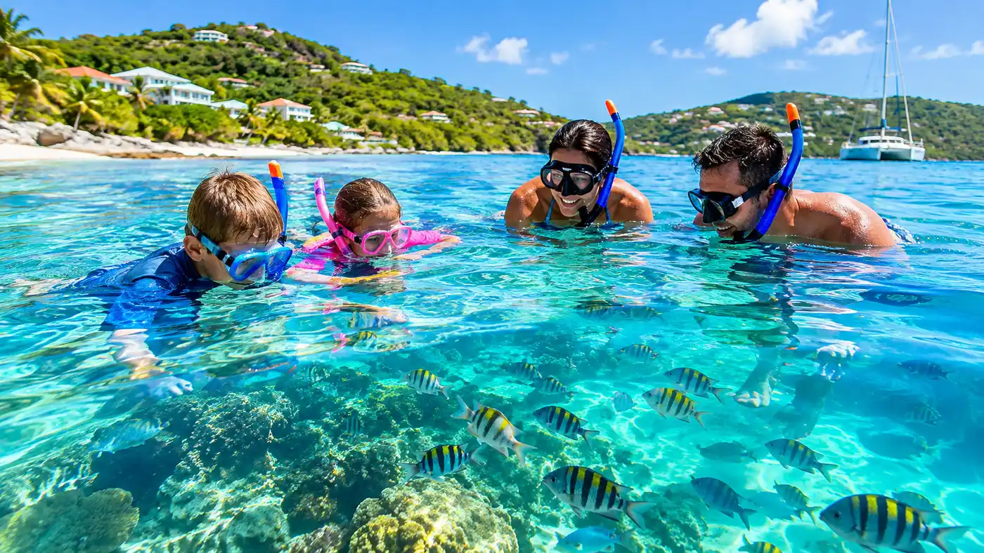 Mejor snorkel en St. Thomas para familias con niños pequeños
